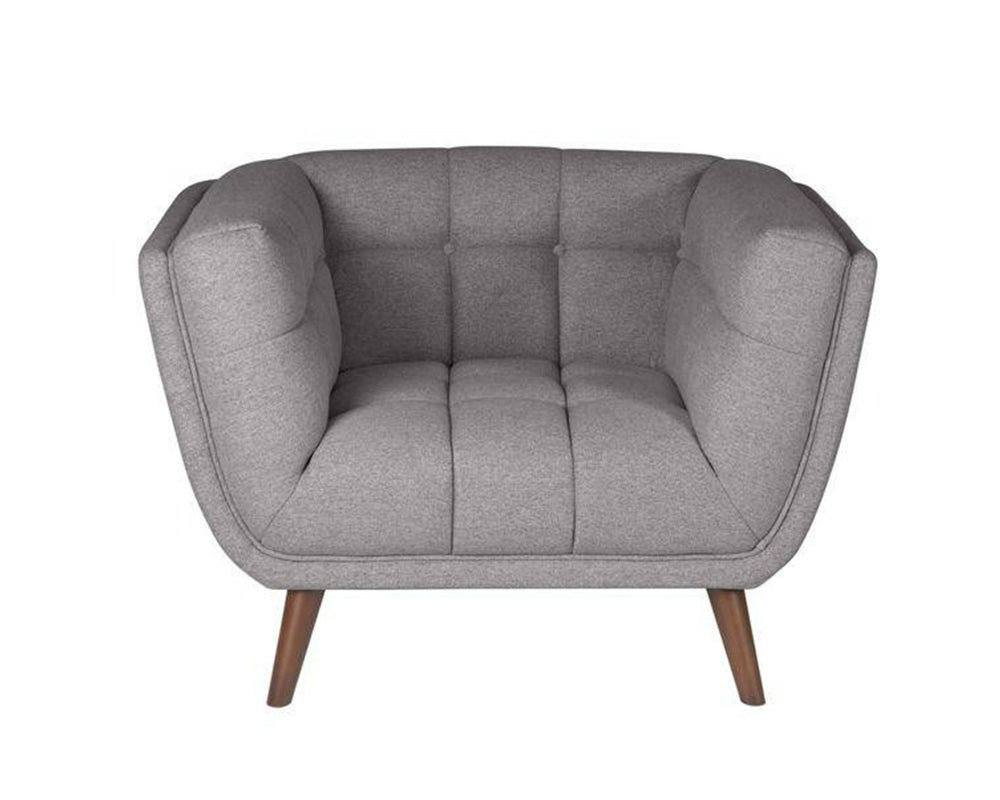 Fauteuil Bery – tissu bouclette gris –vue de face