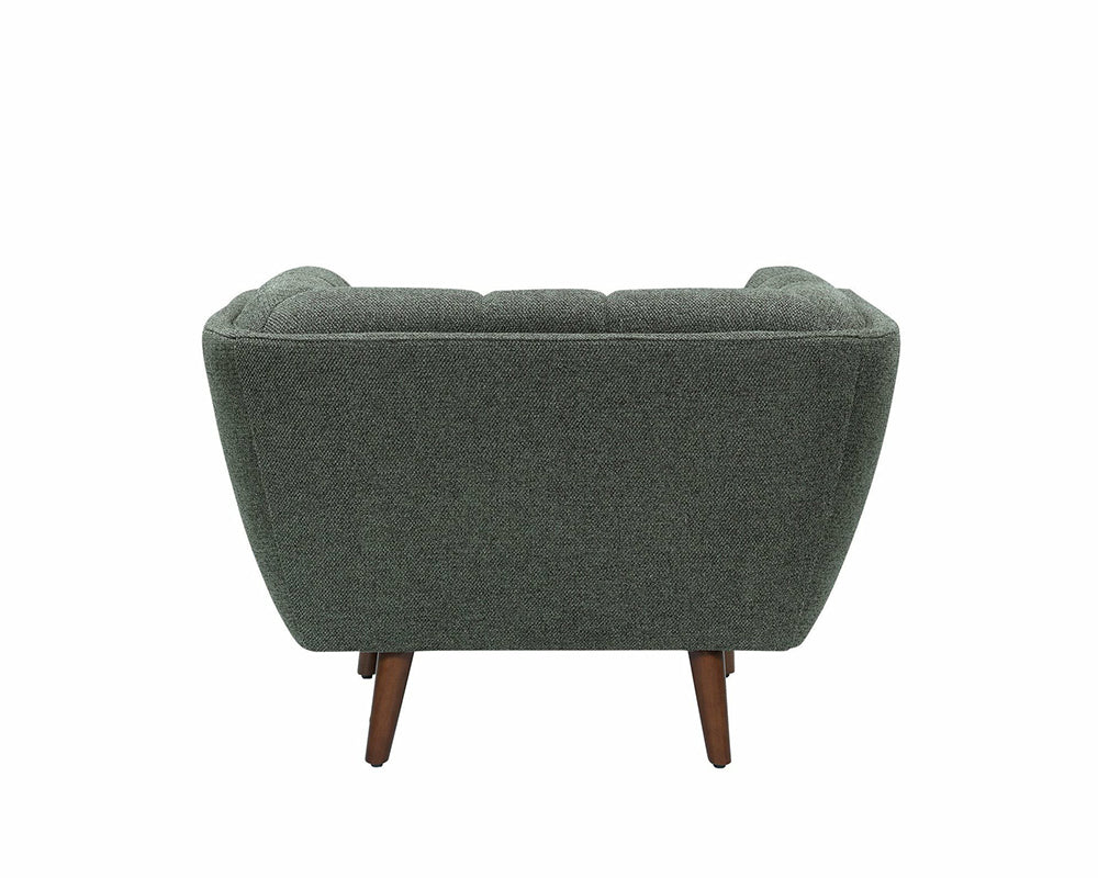 Fauteuil Bery – tissu bouclette vert –vue arrière
