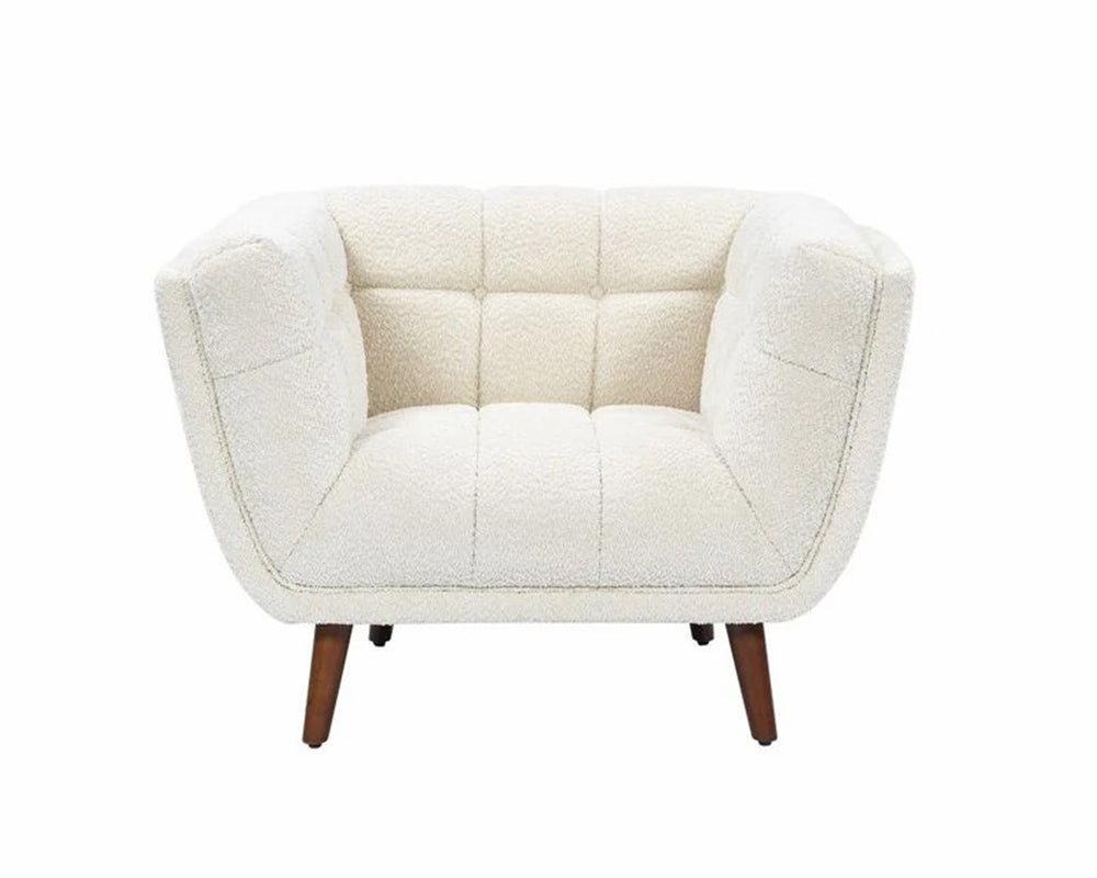 Fauteuil Bery - vue face - tissu 100% polyester effet bouclette