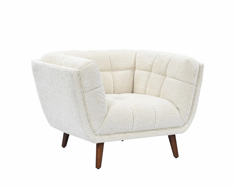 Fauteuil Bery - vue 3/4 - tissu 100% polyester effet bouclette