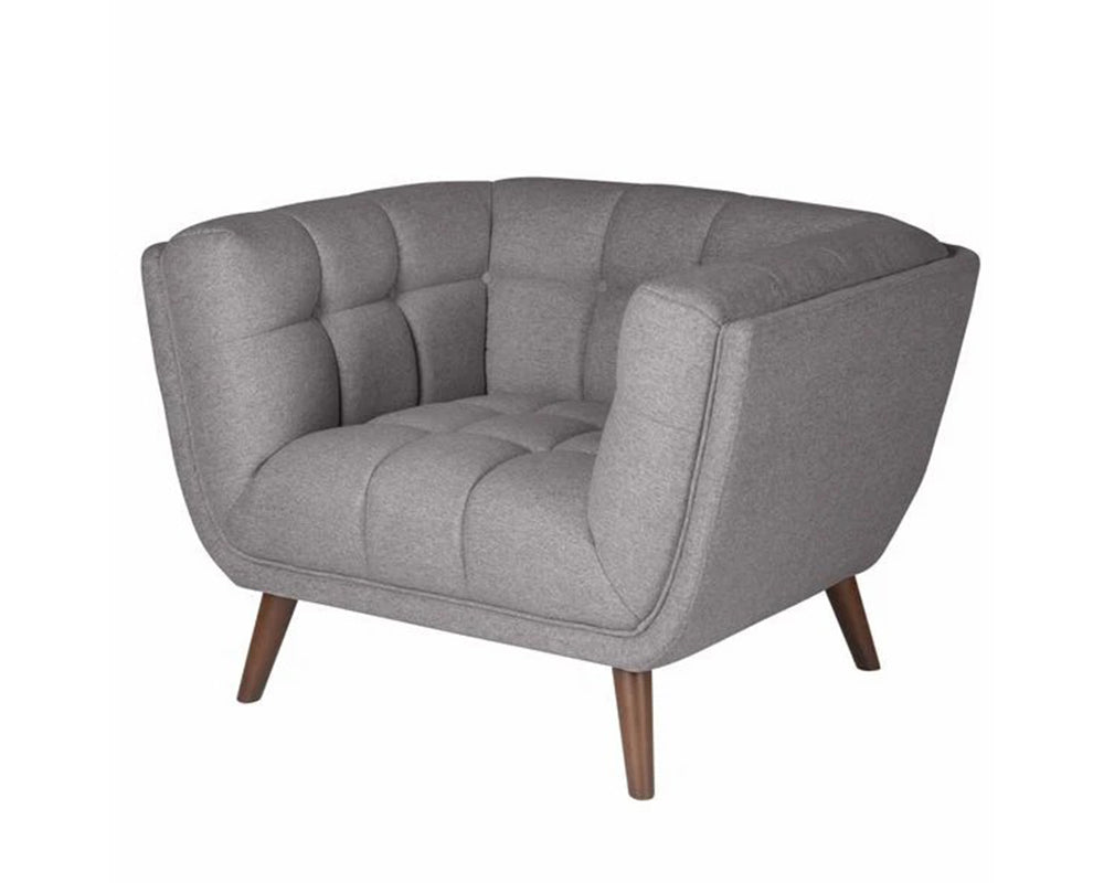 Fauteuil Bery – tissu bouclette gris –vue 3/4