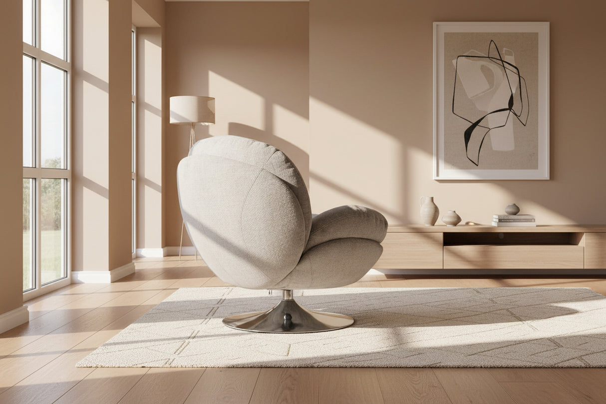 Fauteuil Natus - vue latérale - pied métal chromé