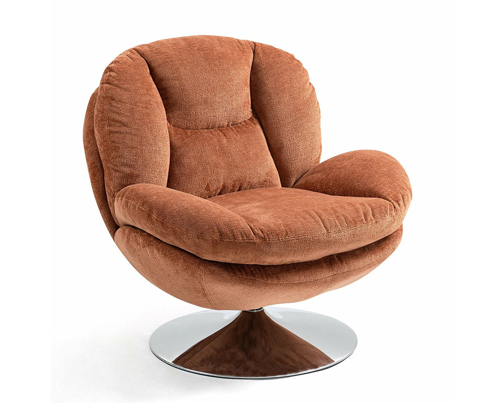 Fauteuil Natus – tissu polyester marron – vue 3/4