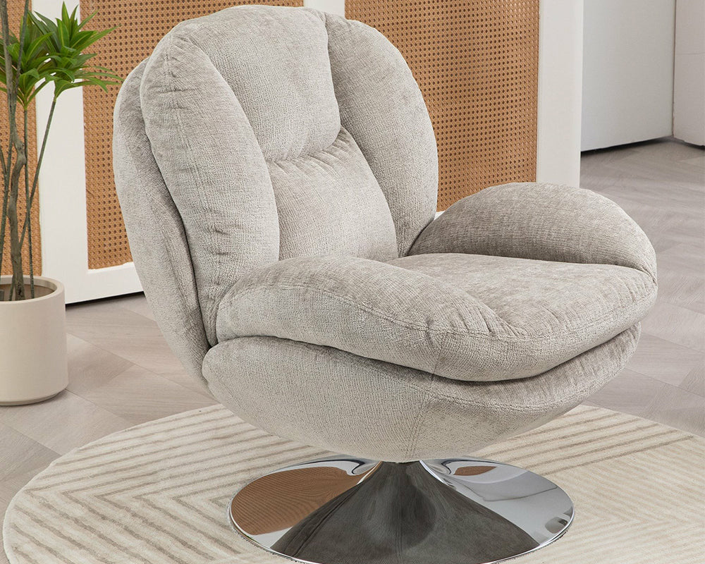 Fauteuil design Natus en situation - salon - pied métal chromé