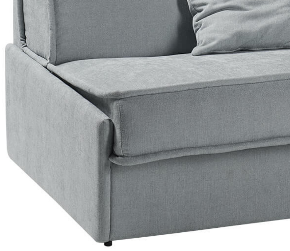 Fauteuil lit convertible  1 place couchage tissu gris - Yvan