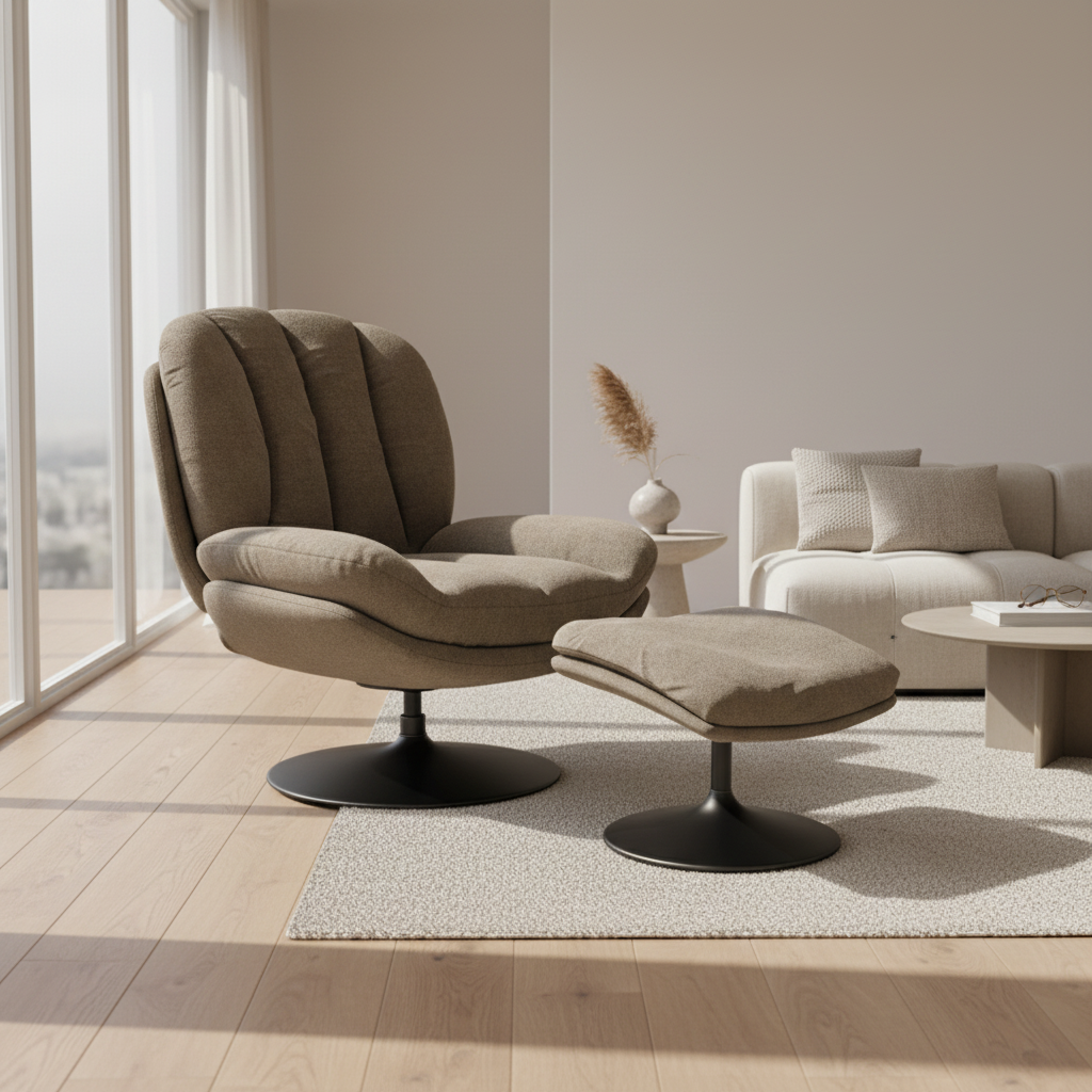 Fauteuil en tissu pivotant de salon - Lisboa