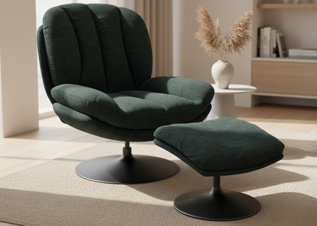 Fauteuil de salon confortable pivotant - Akante - Souffle d'intérieur