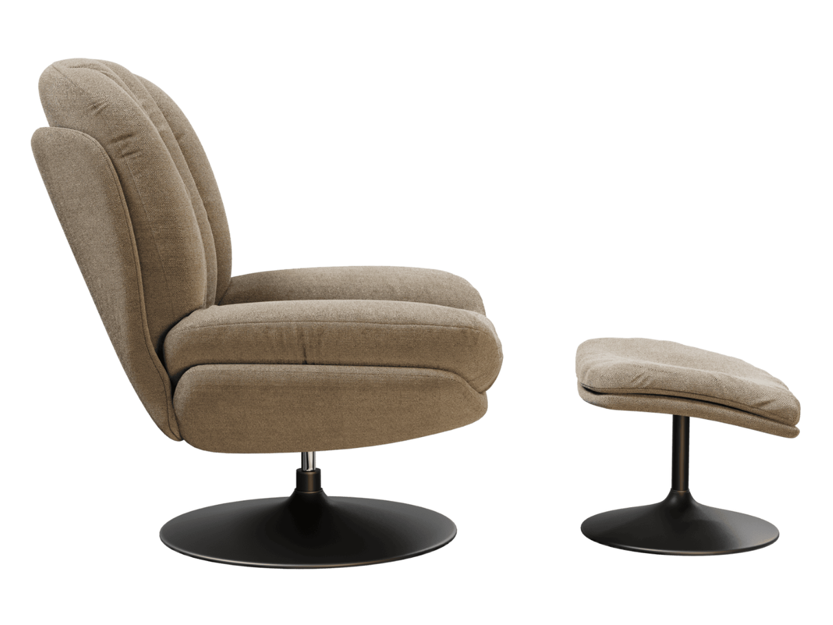 Fauteuil en tissu pivotant de salon - Lisa