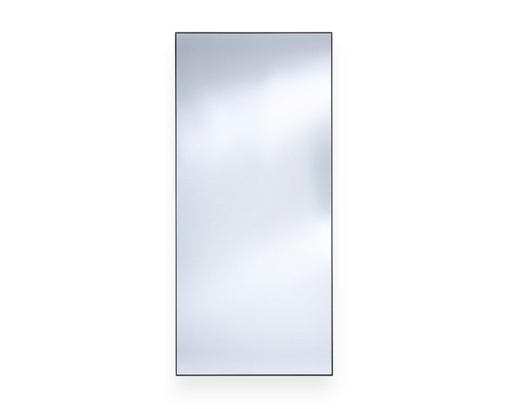 Grand miroir jardin exterieur Lucka – vue de face – design rectangulaire – contour noir