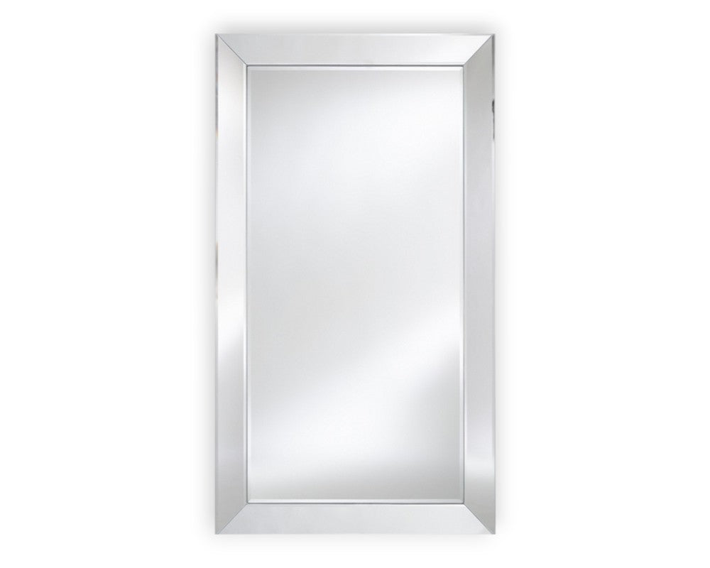 Miroir design mural rectangulaire Integrola – vue de face – cadre argenté