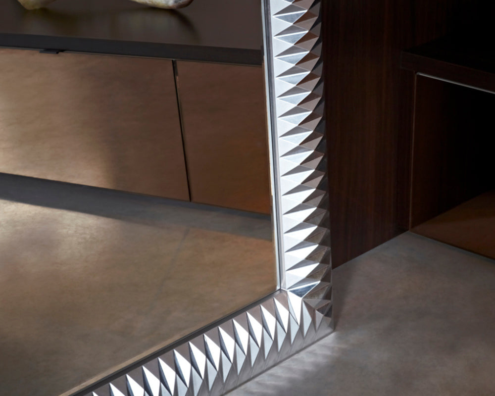 Grand miroir mural contemporain rectangulaire silver - Souffle d'intérieur