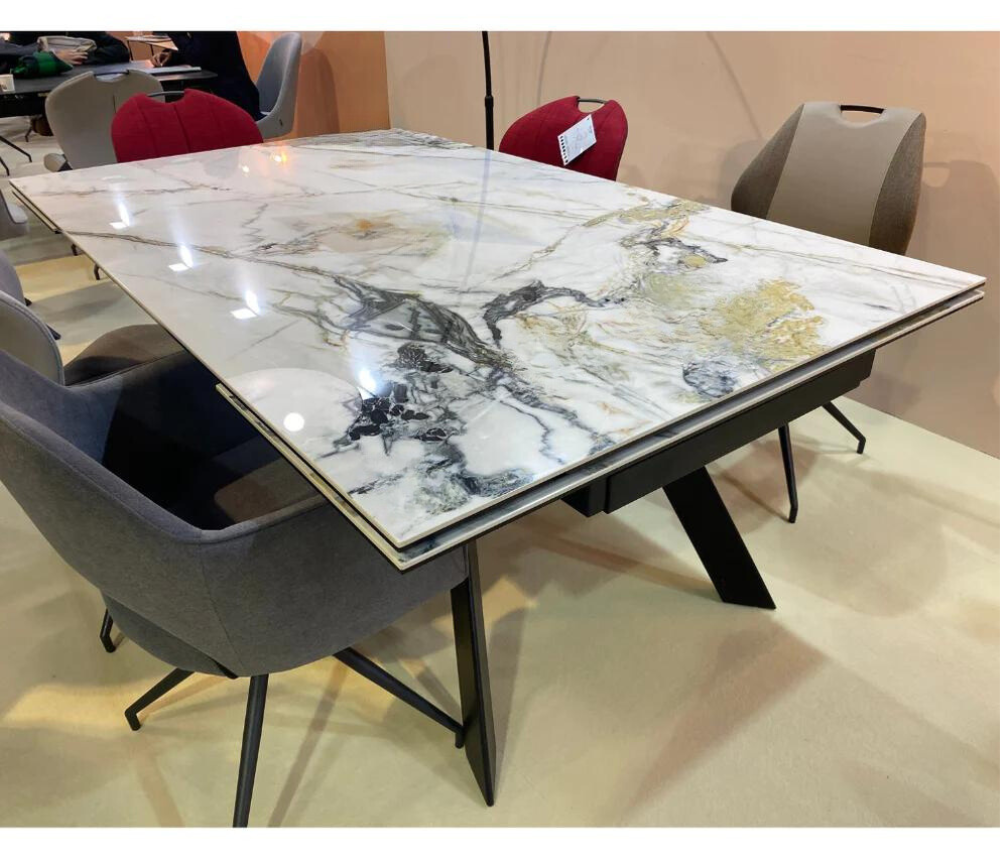 Table céramique extensible marbre calacatta 200x120cm (ouverte 300cm) - Onita XL