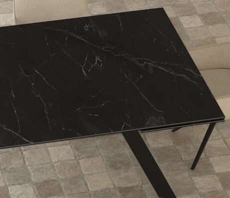 grande Table céramique extensible marbre noir design - Akante - Souffle d'intérieur