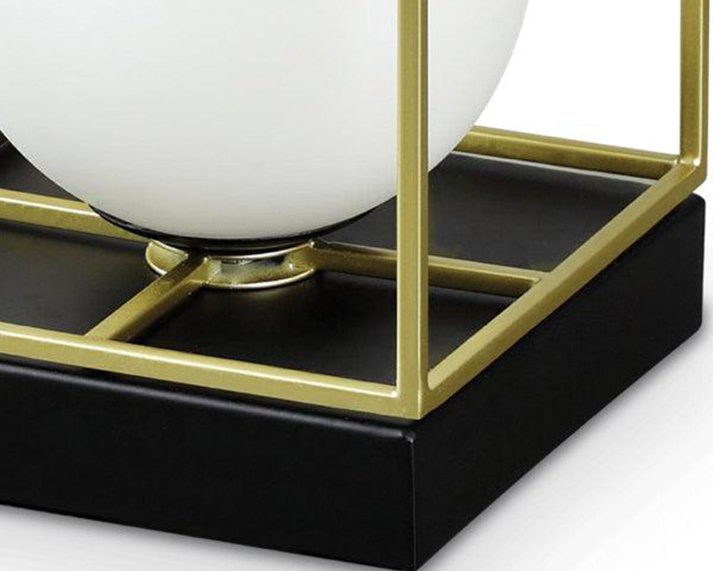Lampe à poser design de table noir et doré carré - SOUFFLE D'intérieur