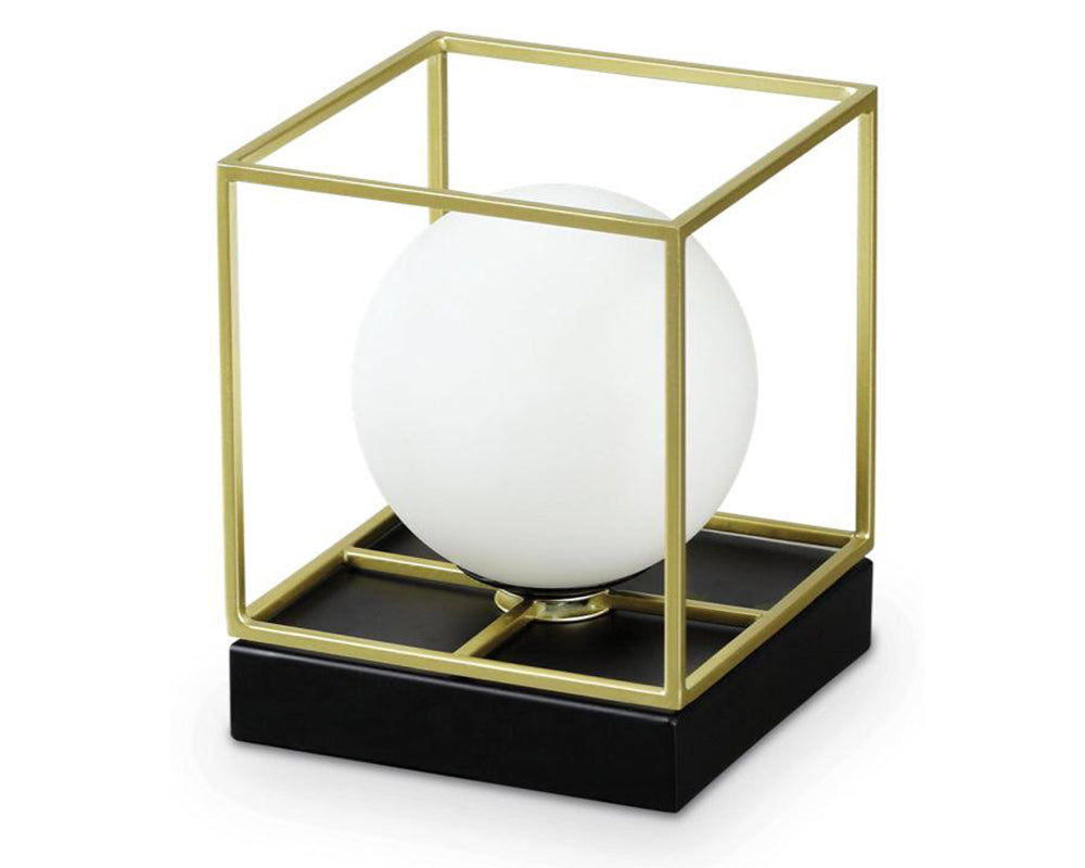 Lampe à poser design de table noir et doré carré - SOUFFLE D'intérieur