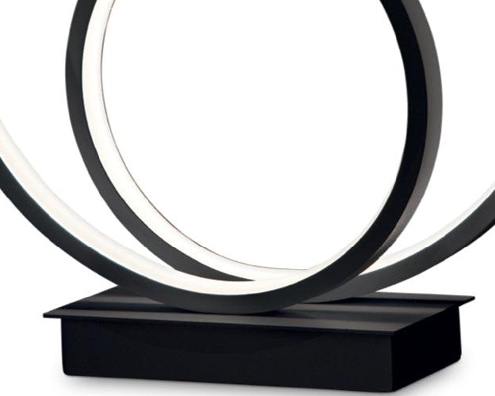 Lampe à poser design de table ronde led noir - SOUFFLE D'intérieur