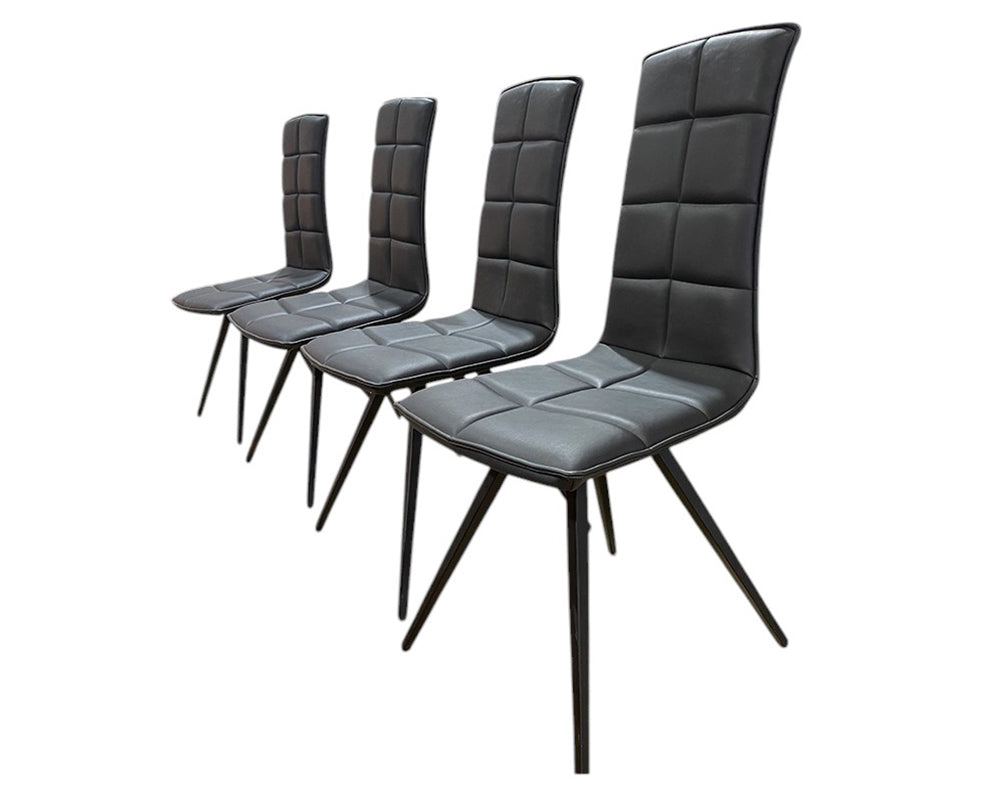 Lot de 4 chaises en cuir noir pivotante d'exposition - Souffle d'intérieur