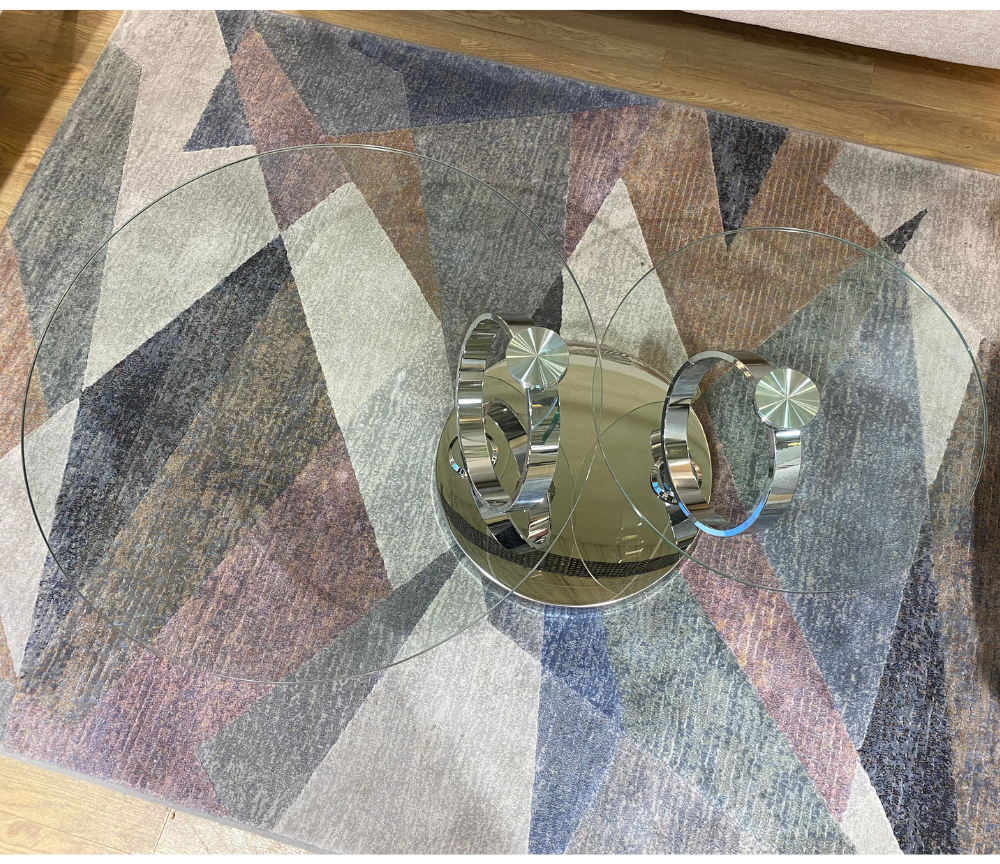 Vue dessus – Olivia – double plateau pivotant ronde