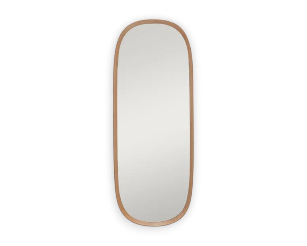 Miroir design mural ovale Solid Hall – vue de face – cadre en bois