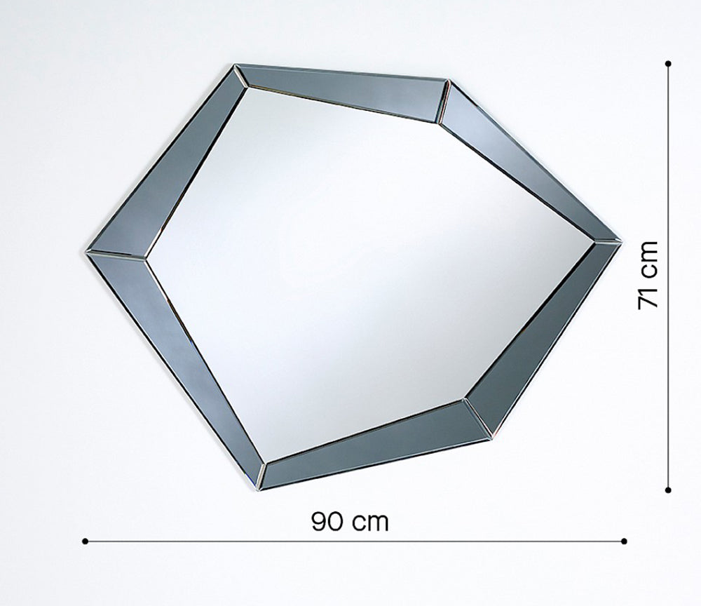 Miroir polygonal gris Polygon 90x71 cm – détail finition