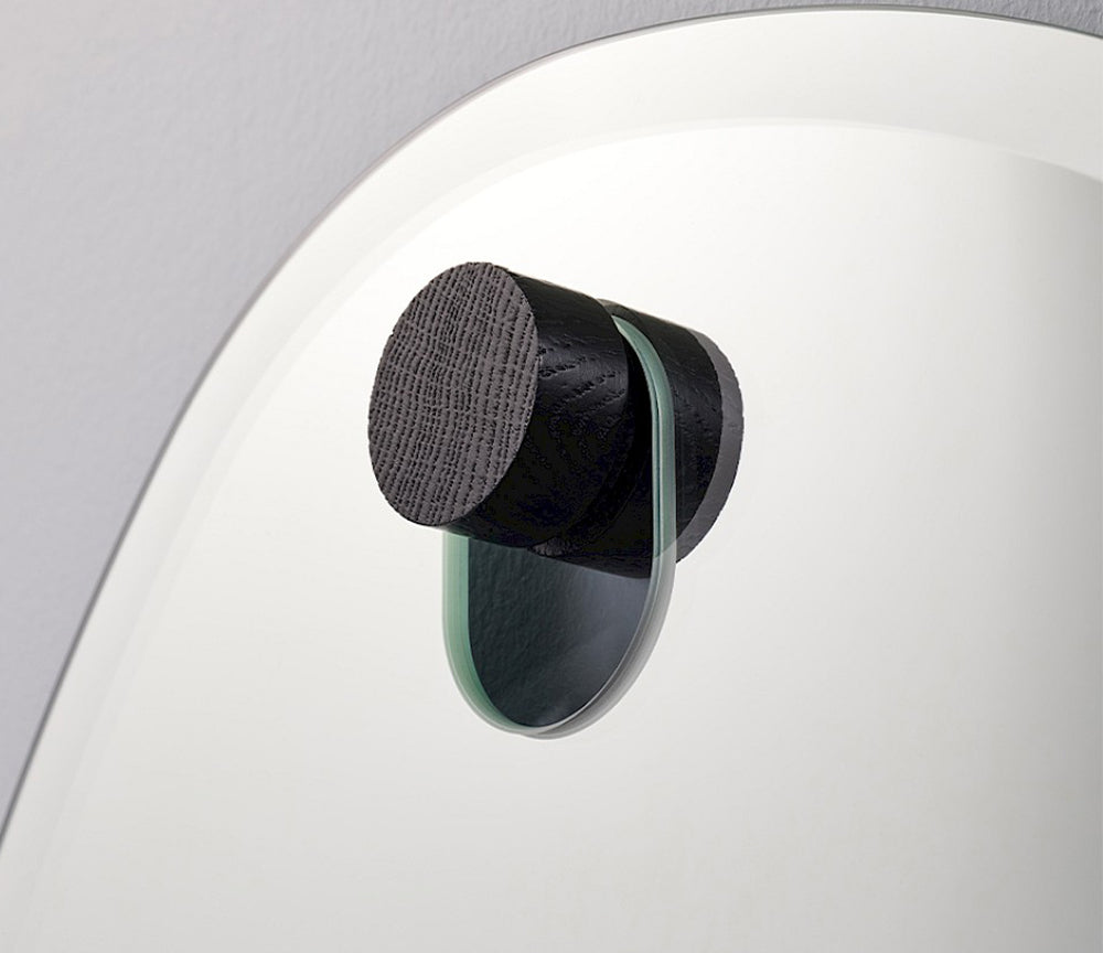 Miroir organique cadre argenté Globo Lago – vue en situation entrée
