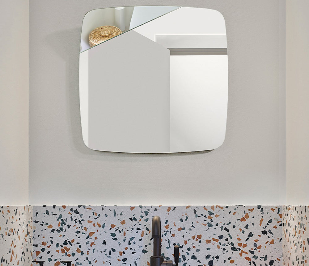 Miroir designer contemporain forme carrée - Deknudt - Souffle d'intérieur