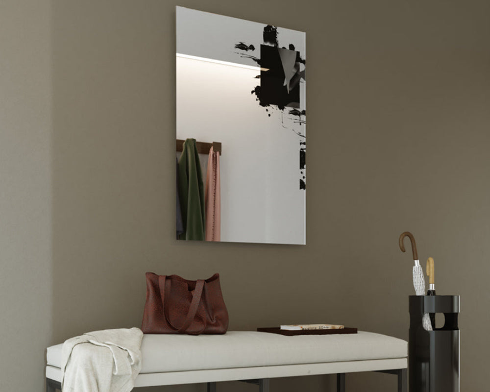 Miroir mural design moderne rectangulaire Cathy – vue 3/4 – quatre sens