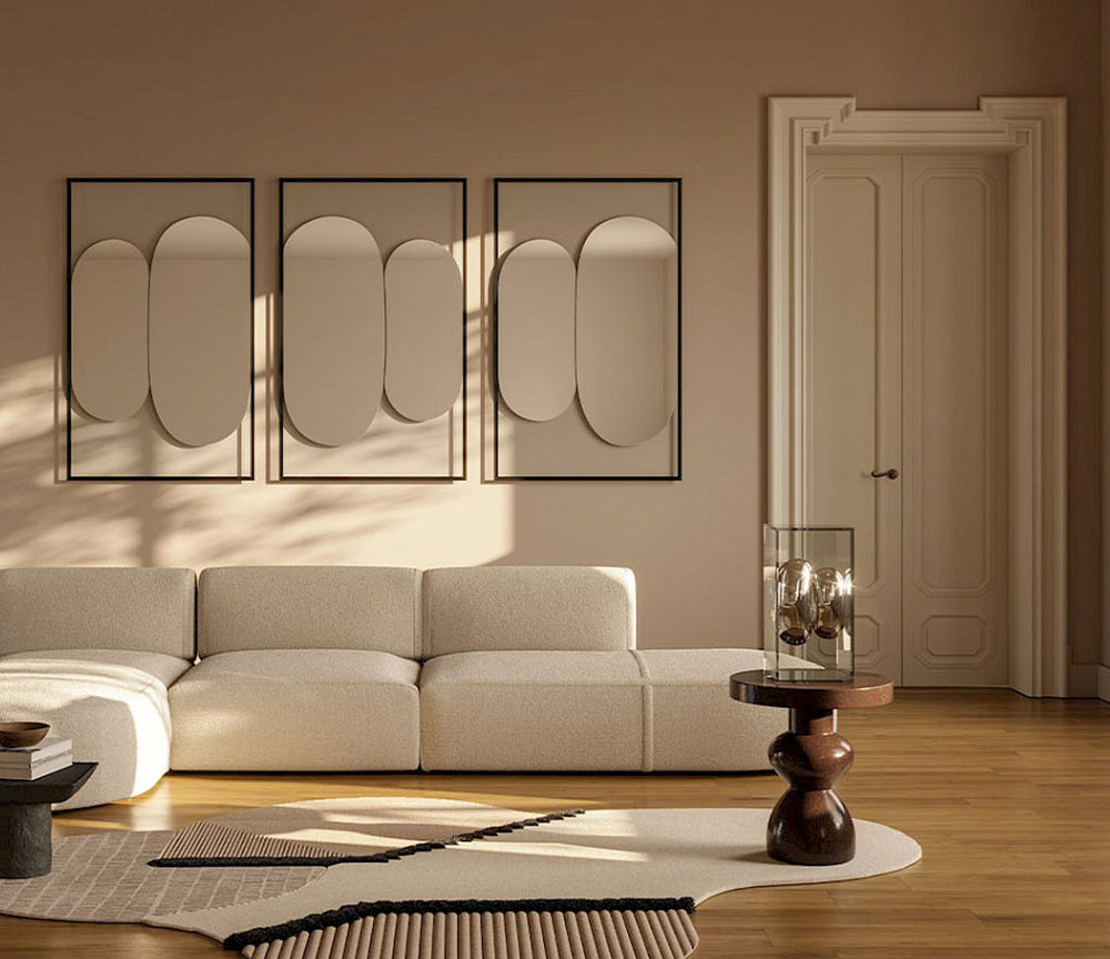 Miroir mural design salon création contemporaine - Deknudt - Souffle d'intérieur