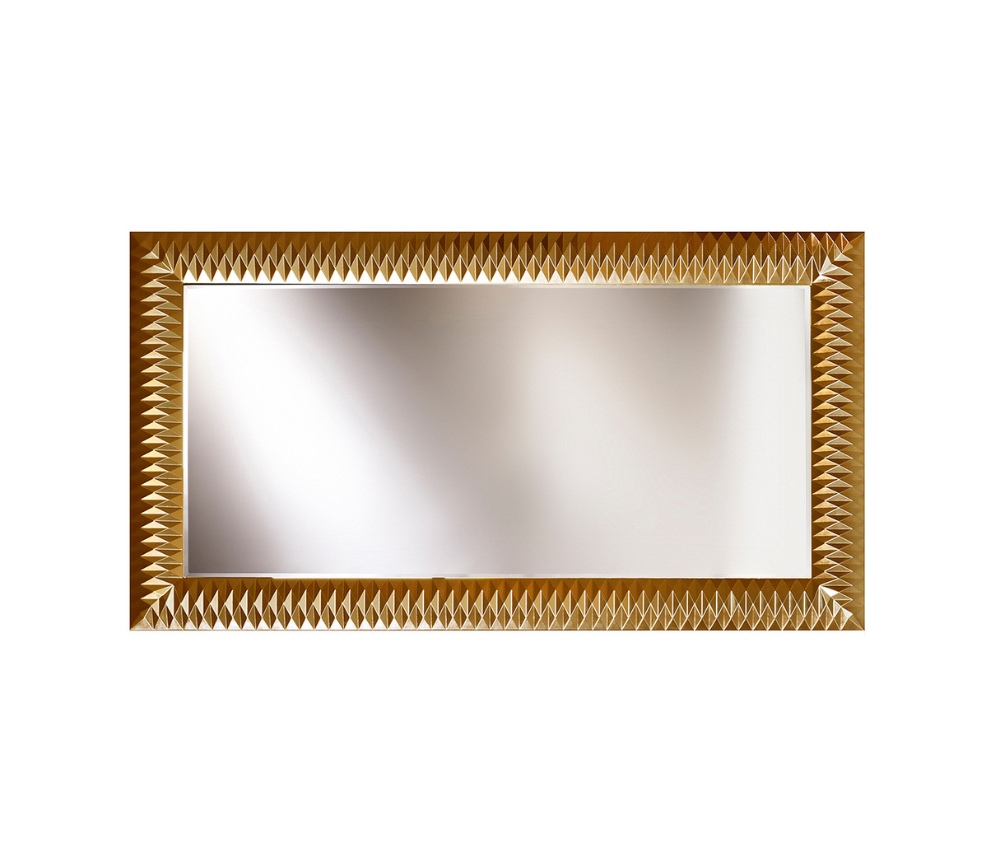 Large modern rectangular gold design wall mirror - Nickyta
