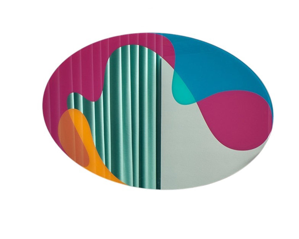 Miroir mural design moderne ovale multicolre - Souffle d'intérieur