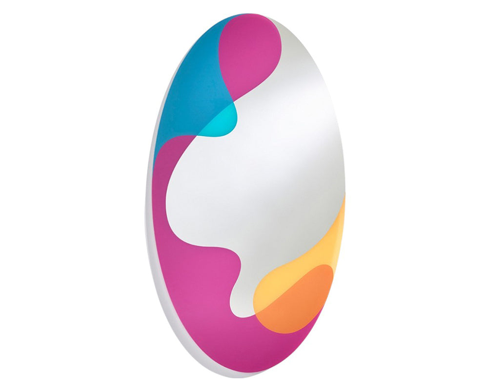 Miroir mural design moderne ovale multicolre - Souffle d'intérieur
