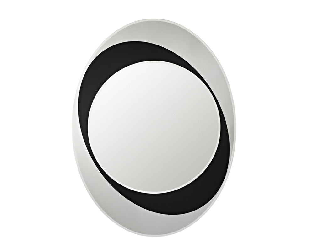 miroir ovale design au dessus d'une console - Souffle d'intérieur