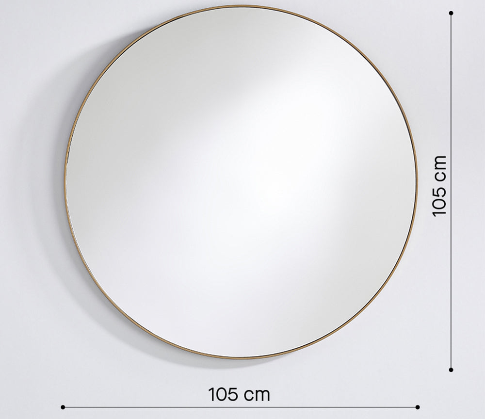 Miroir rond bronze Hoop Bronze – zoom détail salle de bain