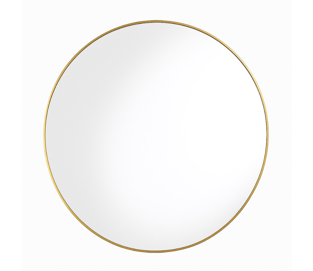 Miroir rond design de salon Hoop Bronze – vue en situation salon