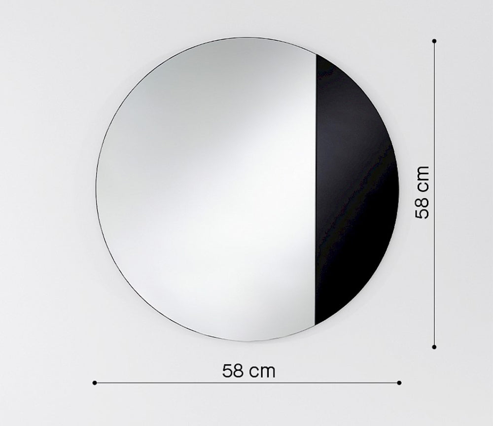 Miroir rond noir Cord – vue en situation salon
