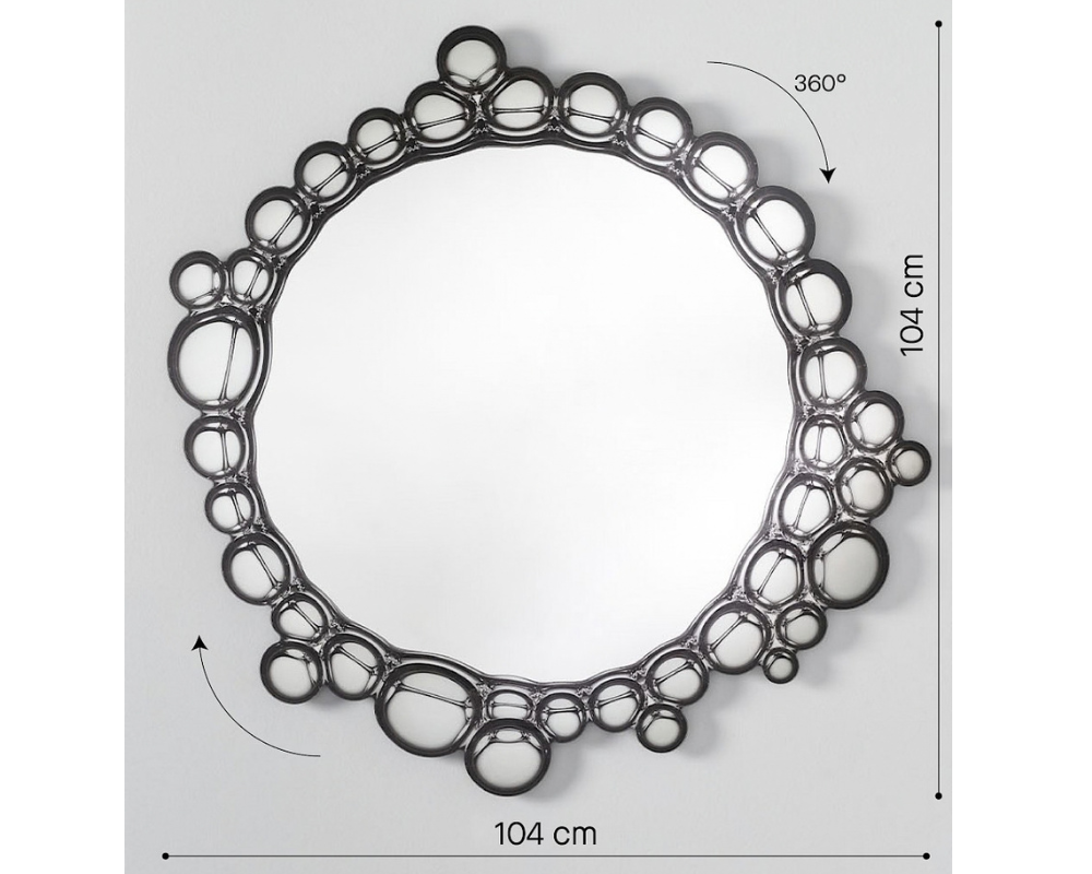 miroir design rond style unique blubby - dimensions