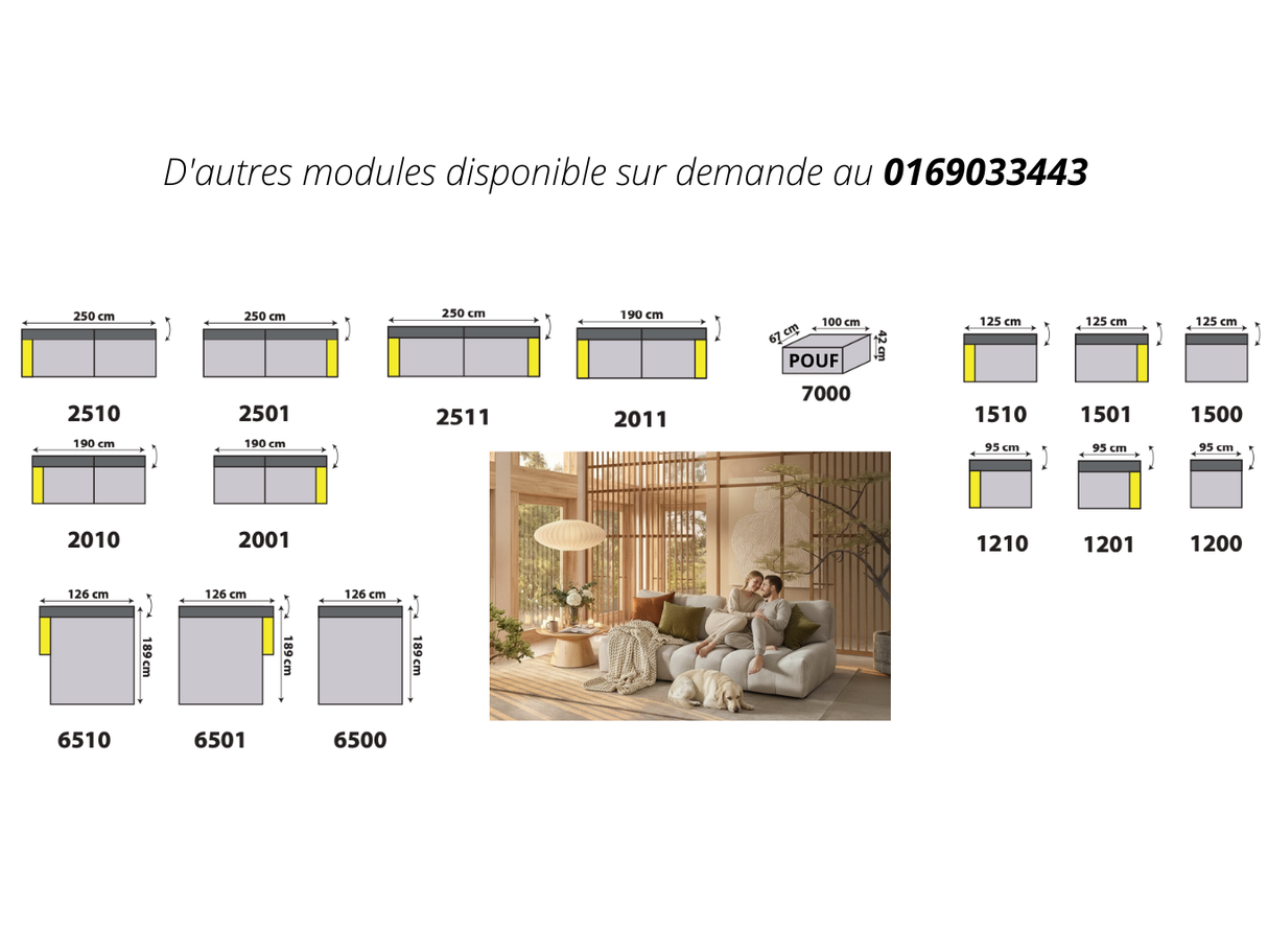Corner sofa forwards and backwards 286x189cm - Rumy