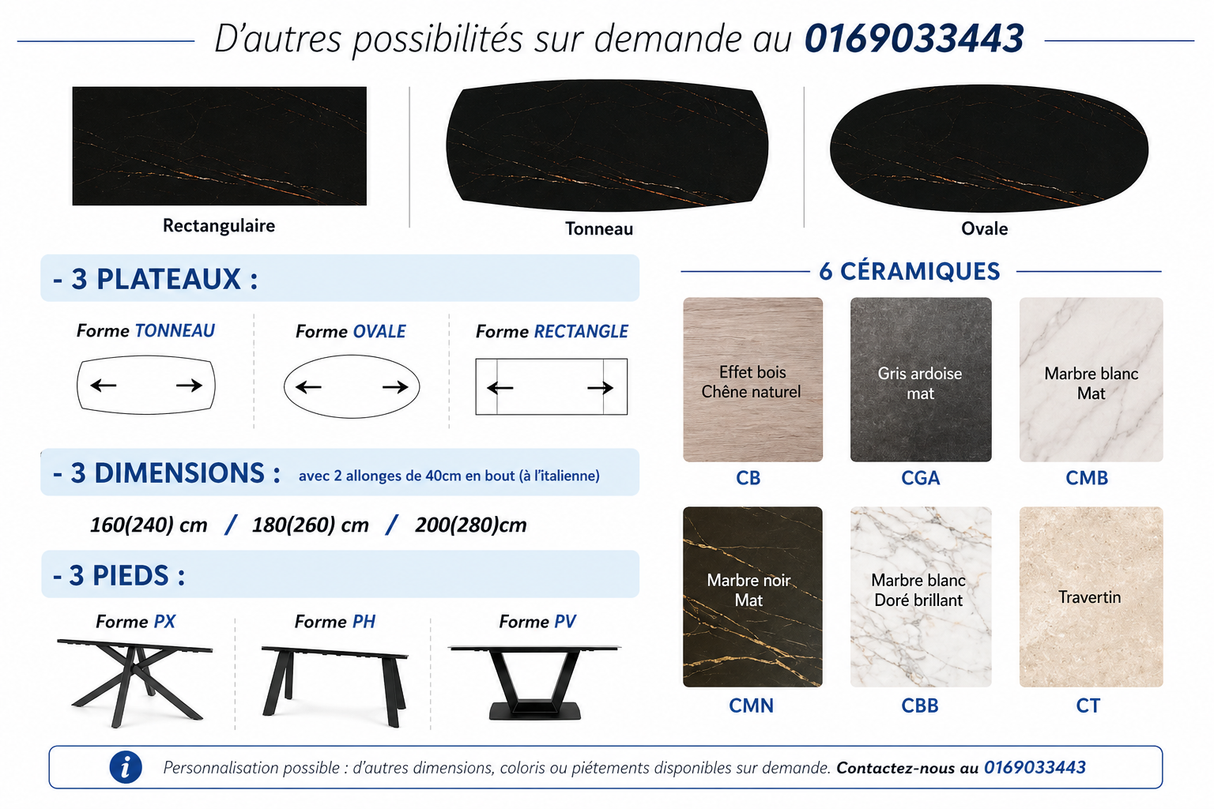 OPTION de table ceramique extensible tablacasa