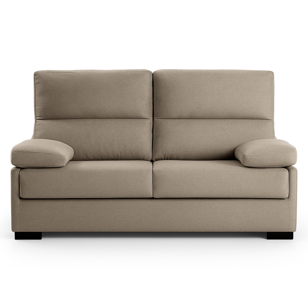 petit canapé convertible taupe vue de face