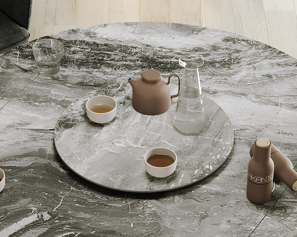 Plateau tournant céramique pour table Lazy – vue 3/4 – eramosa – Ø55