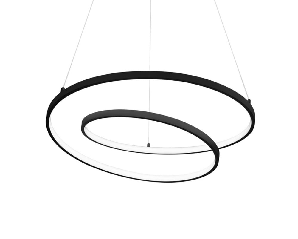 Suspension lustre led contemporaine noir - SOUFFLE D'intérieur