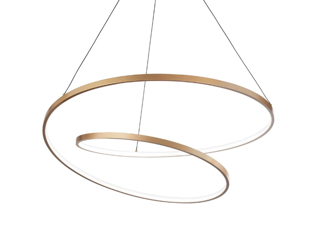 Suspension lustre led design cuivré en cercle - SOUFFLE D'intérieur