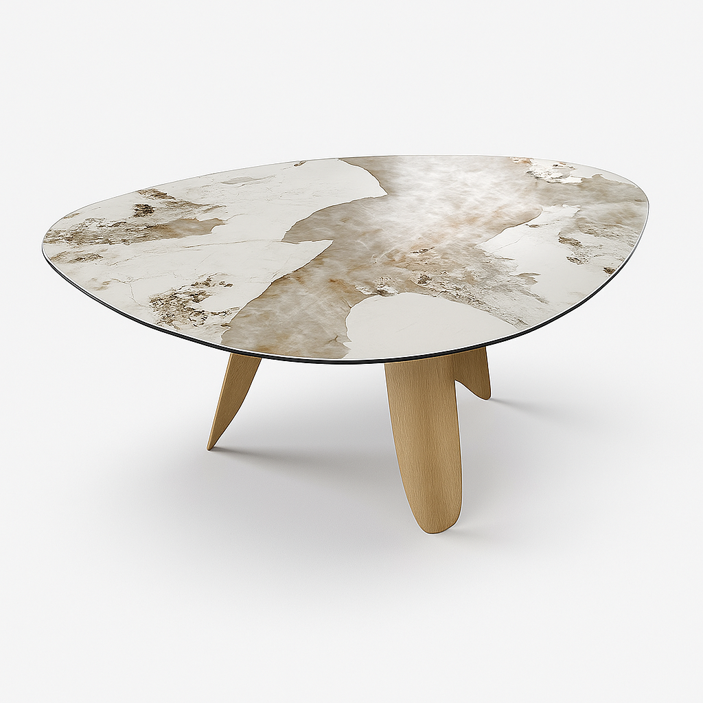 table a manger en ceramique forme organique