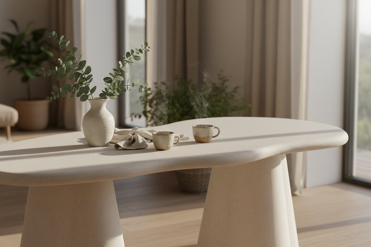 Détail du piétement - Simo - pied peint effet béton ciré