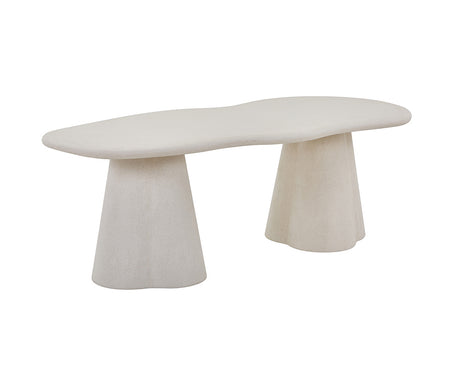 Vue d’ensemble de la table Simo effet béton – forme organique et finition brute