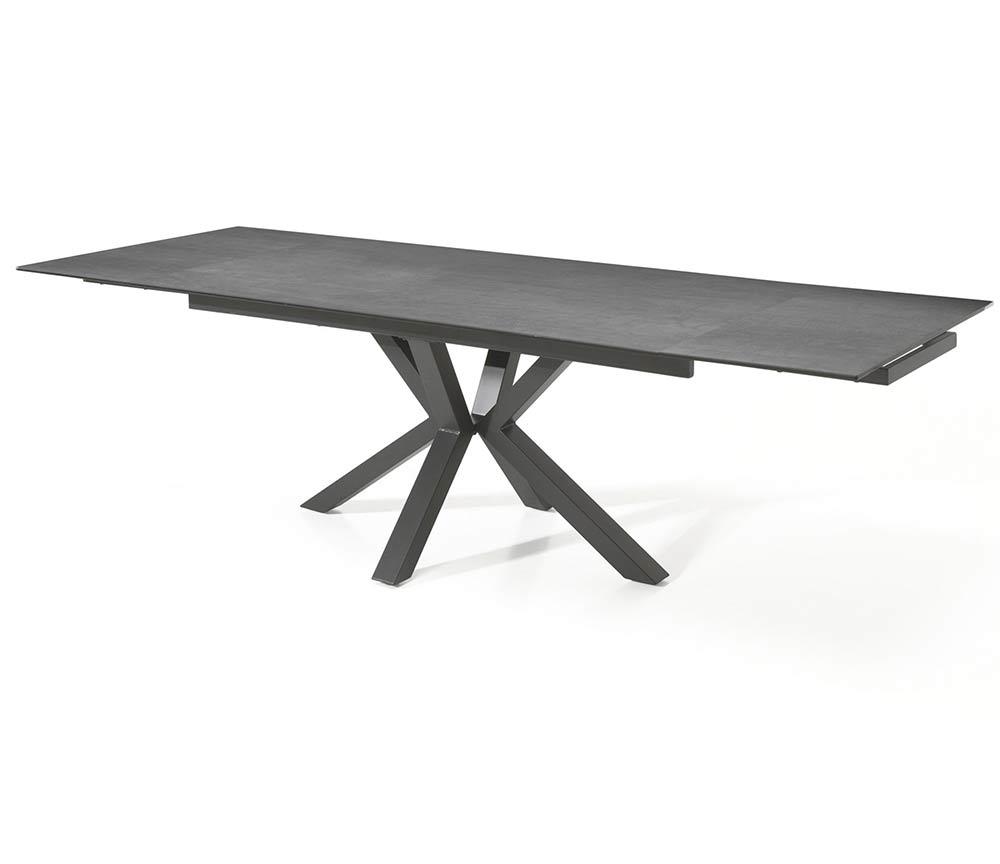 Table céramique extensible design gris foncé rectangulaire 180cm - Sarah