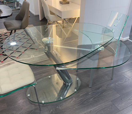 Table a manger en verre trempé extensible design italien  - Souffle d'intérieur