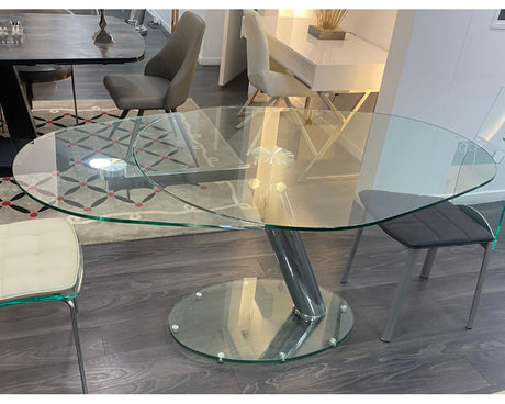 Table a manger en verre trempé extensible design italien  - Souffle d'intérieur