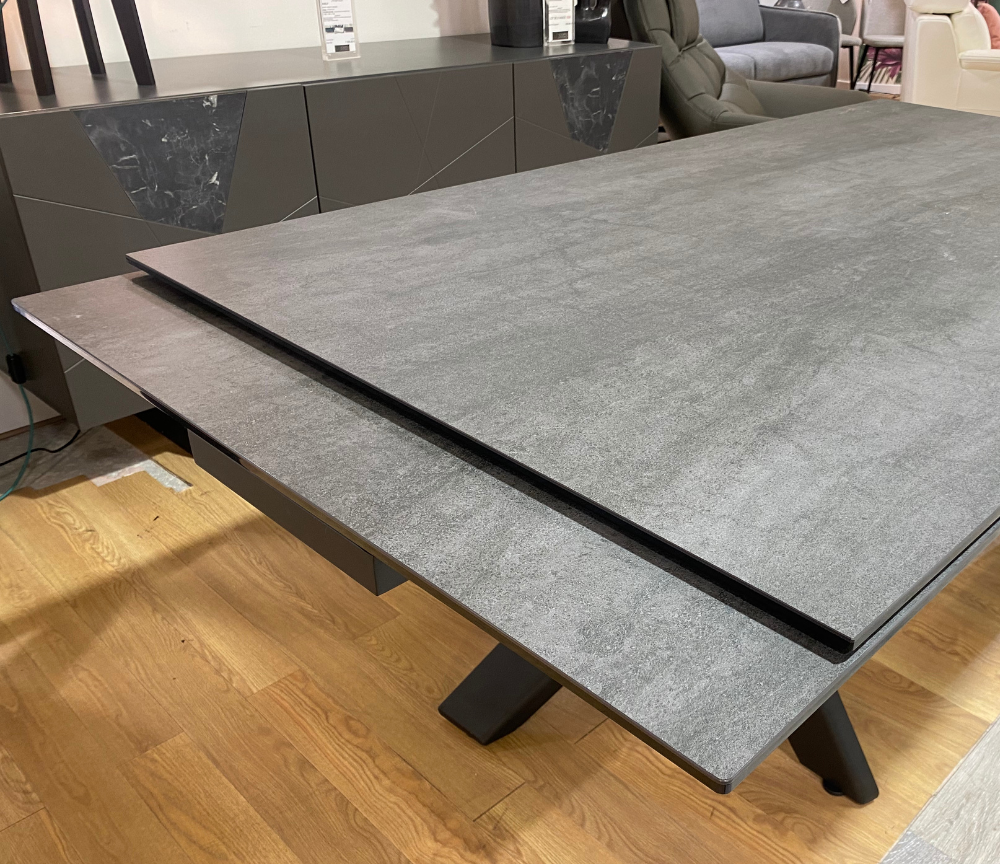 Table céramique extensible gris foncé anthracite L180cm - Nathalie