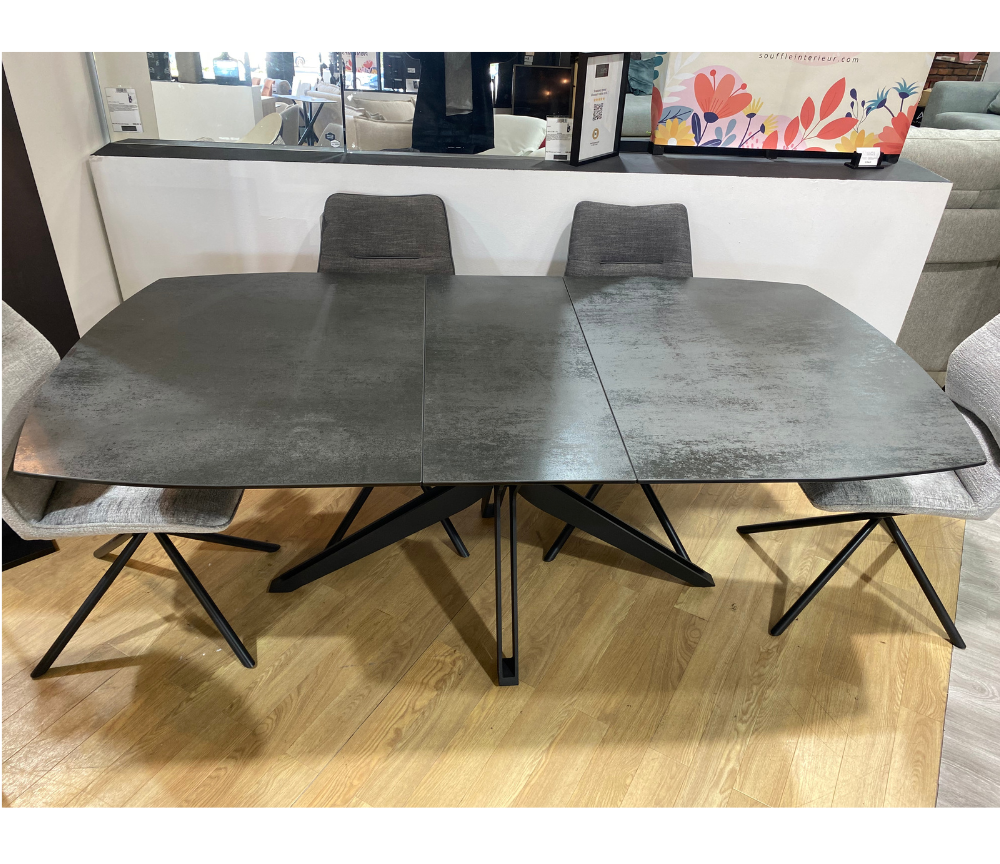 Table céramique extensible gris titane L 160cm ou 200cm - Canada